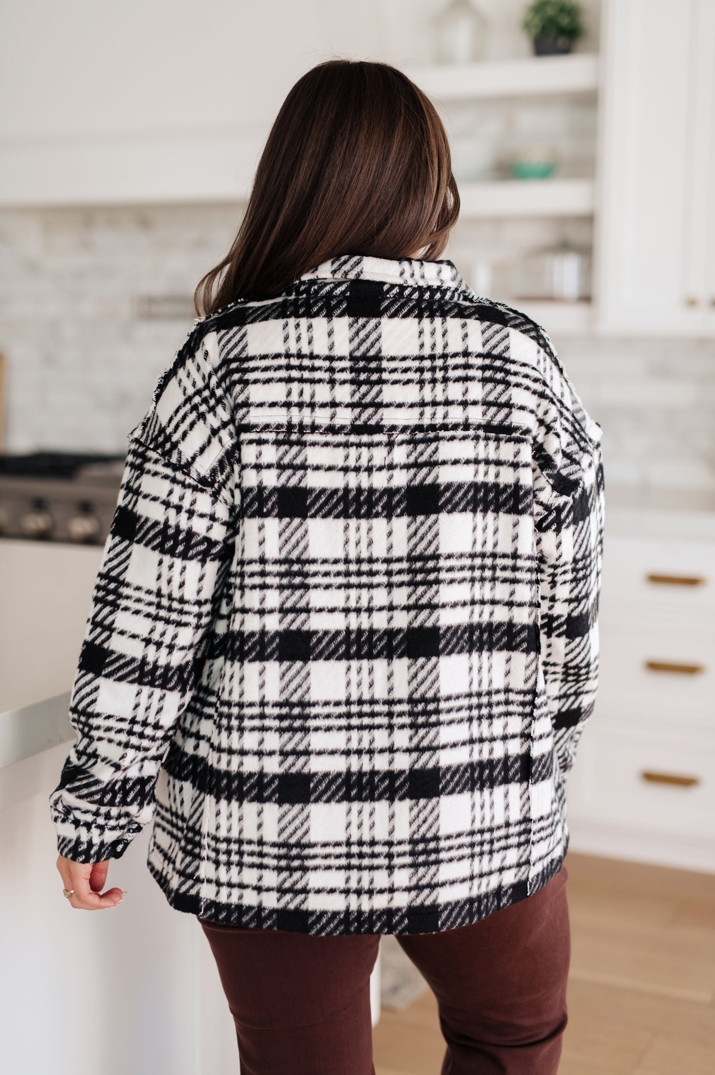 Kate Plaid Jacket in Black & White